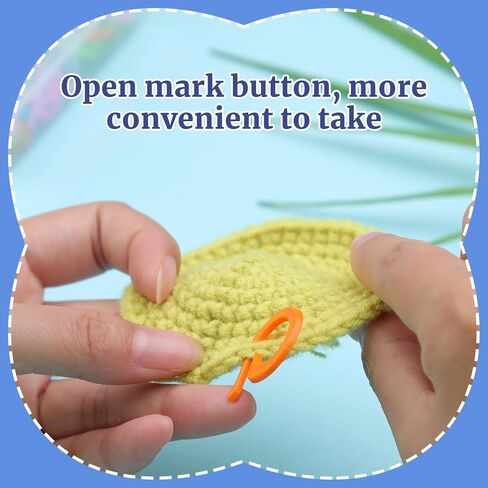 Iuuidu 200 Pcs Colorful Crochet Stitch Markers, Knitting Stitch Rings Size S/L, Crochet Locking Counter Stitch Marker Ring with Plastic Box Accessories for DIY and Handmade Crafts in Kuwait