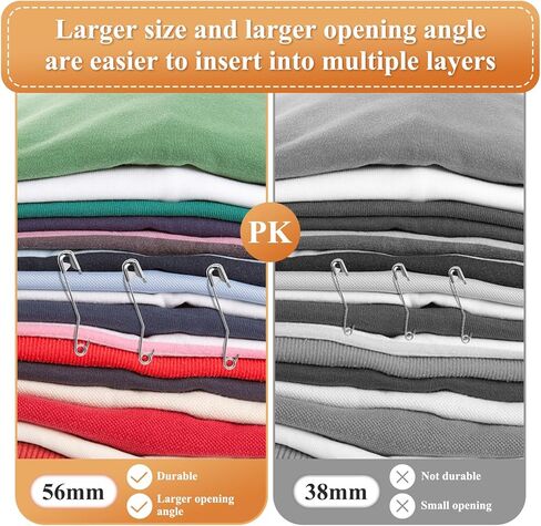 Popokk 100 قطعة دبابيس أمان منحنية مقاس 3 دبابيس اللحف دبابيس تغطية اللحف المنحنية 2.2 بوصة دبابيس أمان منحنية لحياكة اللحف (فضية) in Kuwait