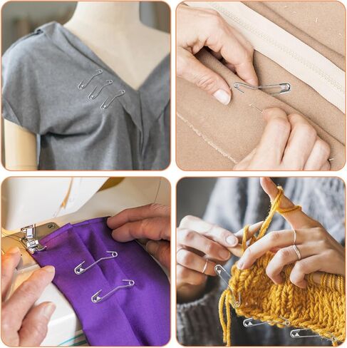 Popokk 100 قطعة دبابيس أمان منحنية مقاس 3 دبابيس اللحف دبابيس تغطية اللحف المنحنية 2.2 بوصة دبابيس أمان منحنية لحياكة اللحف (فضية) in Kuwait