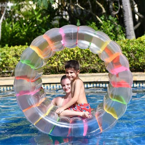 ALLADINBOX Inflatable Roller Float, 40" Colorful Water Wheel, Swimming Pool Rainbow Roller Toy for Kids and Adults Outdoors, Recommended Age 3 Years+ in Kuwait