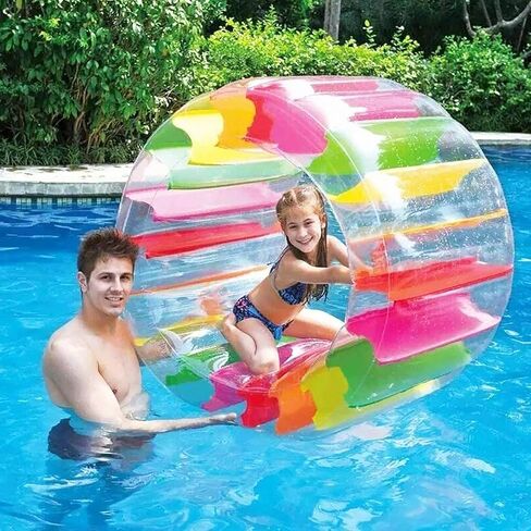 ALLADINBOX Inflatable Roller Float, 40" Colorful Water Wheel, Swimming Pool Rainbow Roller Toy for Kids and Adults Outdoors, Recommended Age 3 Years+ in Kuwait