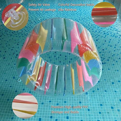 ALLADINBOX Inflatable Roller Float, 40" Colorful Water Wheel, Swimming Pool Rainbow Roller Toy for Kids and Adults Outdoors, Recommended Age 3 Years+ in Kuwait