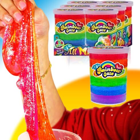 JA-RU Mega 1Lb Rainbow Putty Slime Kit Neon Glitter Colors (1 Unit) Unicorn Colors Glitter Putty Crystal Clear Slime Fidget Toy Squishy & Stretchy. Arts & Crafts Girls Party Favor Toy Supplies 4636-1 in Saudi Arabia