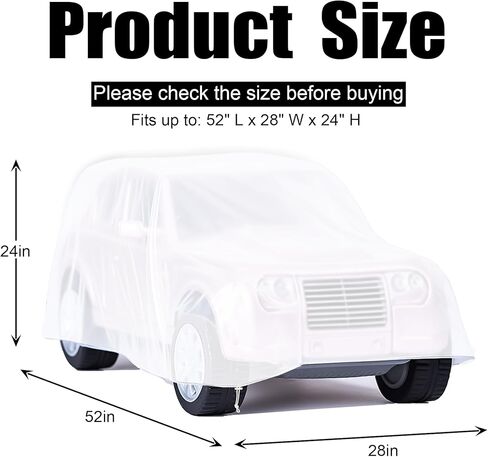 غطاء سيارة لعبة للأطفال من IndigoTempest9، حماية مقاومة للالتفاف الخارجي لسيارات لعب الأطفال ذات العجلات الكهربائية - غطاء فقط، 52 بوصة طول × 28 بوصة عرض × 24 بوصة ارتفاع، متجمد in Kuwait
