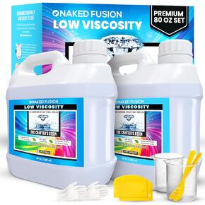 NAKED FUSION راتنجات الإيبوكسي، راتنج الفن الحرفي - صب كريستال شفاف من راتينج الحرفيين، قوالب السيليكون، الزهور، الأعمال اليدوية، الفن، الخشب، طاولة النهر، سطح الطاولة، آمن للطعام، غير سام - مقاوم للحرارة - مجموعة 80 أونصة in Kuwait
