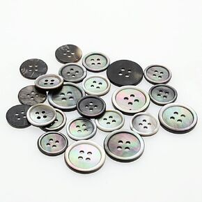 Black Genuine Mother of Pearl Buttons, 22Pcs/Pack (16pcs 15mm+6pcs 20mm), 4 Hole Bulk Natural MOP Pearl Shell Buttons for DIY Sewing Crafts,Shirts,Suits SHUNLI in Kuwait