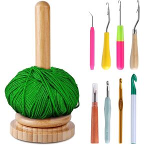 حامل بكرة الغزل الخشبي، رف تخزين بكرة الخيوط الكلاسيكية من Joyeee، لفافة كرة دوارة، موزع الغزل مع آلية التدوير لخياطة البكرة والحياكة والتطريز ومنع تشابك الغزل #1 in Kuwait