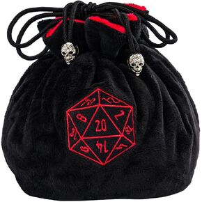 أكياس النرد الكبيرة من KSNDie D&D مع جيوب حقيبة تخزين كاكي D20 شعار لنردات ألعاب DND RPG MTG (مع نرد DND عشوائي 1 رطل)