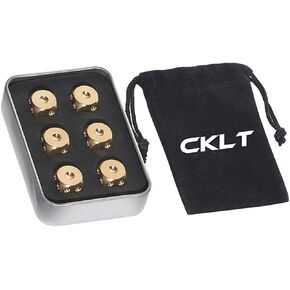 6 Sided Metal Brass Dice with Black Pips, Tables Board Game Dice, 6pcs Solid Gift Brass Dice, Tabletop Games Set for Poker Party Playing Games
