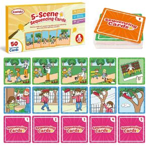 Sequencing Cards, Sequence Game for Kids, Speech Therapy Materials for Autism, Improve Storytelling,Social Skills, Sentence Building, Preschool Learning Activities for Classroom & Homeschool in Kuwait