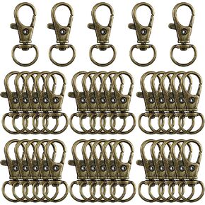 35 Pieces Swivel Clasps Lanyard Snap Hooks Swivel Snap Hooks Metal Keychain Clip Hooks Lobster Claw Clasps for Keychain Key Ring Crafts (Bronze)