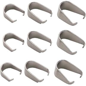 300pcs Mixed Stainless Steel Pinch Clip Clasp Bail Finish Necklace Clasps Pendant Clasps Claw Bail Pendant Clasps Pinch Clip Clasp Bail for Necklace Dangle Charm Pendant Connector (M397)