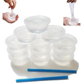 12 عبوة من معجون الطين الشفاف الكريستالي، إبداعي، DIY، لعبة رائعة لأي هدية، هدية، عيد ميلاد. مجموعة ألعاب سلايم غير لزجة، تخفف التوتر، فائقة النعومة واسفنجية للأطفال والكبار - شفافة وشفافة in Kuwait