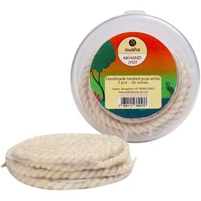 Swaha Twisted Akhandjyot Cotton Long Wick (3 Pieces)- Pack of 1 in Kuwait