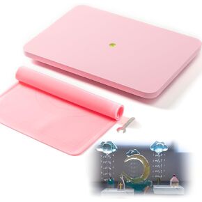 Resin Leveling Table for Epoxy Resin & Art, 16" x 12" Adjustable Resin Table with Silicone Mat Acrylic Leveling Board for Resin Molds, Waves, Epoxy DIY Art Supplies,Acrylic Pouring（Pink） in Kuwait