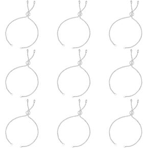 UNICRAFTALE 12pcs 3 Sizes 4-9 Inches Adjustable Slider Bracelets Extender Chains with Ball Ends Stainless Steel Bracelet Making Stainless Steel Color