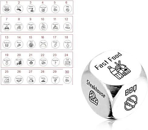 5 Pcs Food Dice Decision Maker Gifts for Boyfriend, Food Decision Maker Gifts Boyfriend Girlfriend Gifts Date Night Gifts for Couples in Kuwait