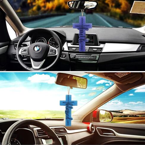 2Pcs Cross Freshie Molds, Blessed and Faith Cross Pendant Car Freshie Molds, Large Oven Safe Silicone Molds for Freshies, Freshies Supplies Molds for Baking Aroma Beads, Resin, DIY Gifts, Home Decor in Saudi Arabia