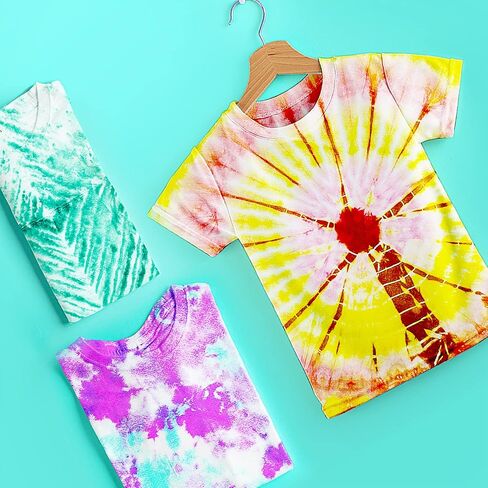 CraftBud Tie Dye Kit for Kids & Adults, 197 Pieces - 18 Colors - Includes 18 Bottles, 120 Rubber Bands, 1 Funnel, 1 Guide Book & Much More- Tie Dye Kit for Large Groups & for Outdoor Activities in Saudi Arabia