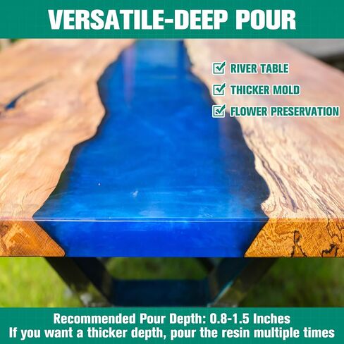 teexpert راتنجات الايبوكسي الكريستال واضحة: 2 جالون مجموعة راتنجات الايبوكسي علاج سريع لصب طلاء الفن DIY الحرفية مجوهرات الخشب سطح الطاولة الحفاظ على الزهور - 2 جزء (1 جالون الراتنج ومصلب 1 جالون) in Kuwait