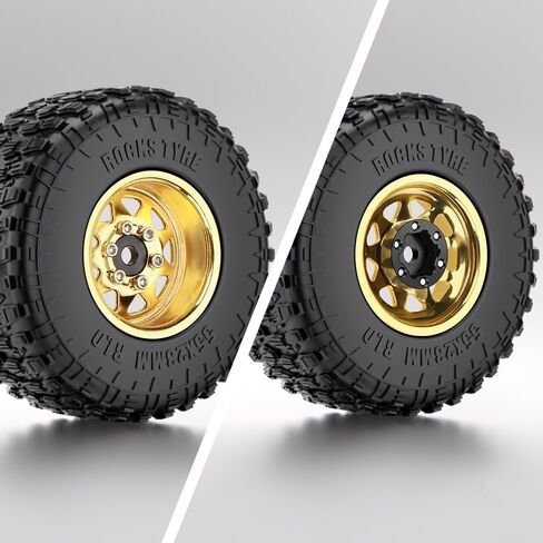 EPINON 1.0 إزاحة سلبية لعجلة Beadlock - محور عجلات 3 مم 1.0 بوصة مع حلقة نحاسية لأجزاء الزاحف TRX4M المحورية SCX24 AX24 FMS FCX24 1/18 1/24 RC (ذهبي وردي) in Kuwait