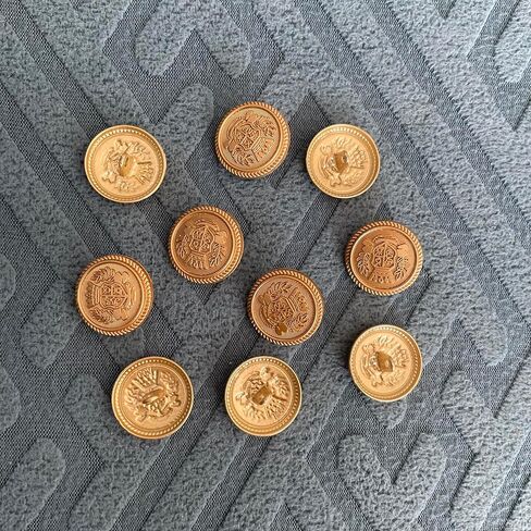 10 قطع أزرار ذهبية للسترة، أزرار ذهبية 20 مم لأزرار السترة للرجال والنساء، أزرار معدنية للخياطة، والمعاطف الرياضية، والبدلات، والزي الرسمي، والسترات in Kuwait