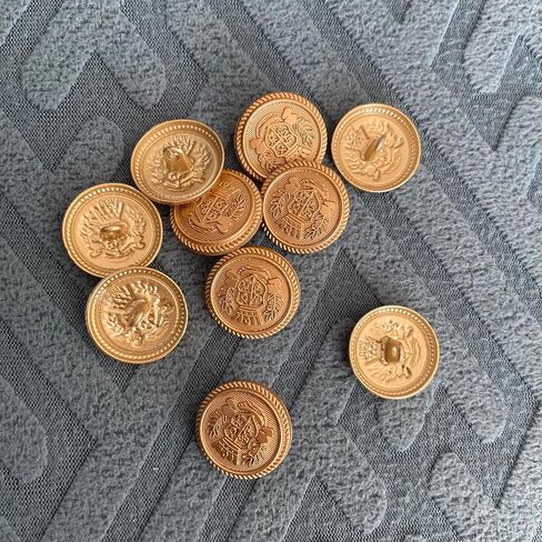 10 قطع أزرار ذهبية للسترة، أزرار ذهبية 20 مم لأزرار السترة للرجال والنساء، أزرار معدنية للخياطة، والمعاطف الرياضية، والبدلات، والزي الرسمي، والسترات in Kuwait