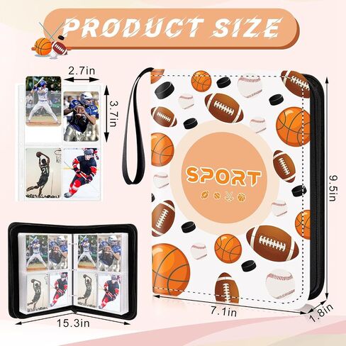 Sports Card Binder, 9-Pocket Trading Card Binder,900 Pockets Double Sided Pockets Baseball Card Binder, Football Baseball Basketball Hockey Card Collection Storage Album in Saudi Arabia
