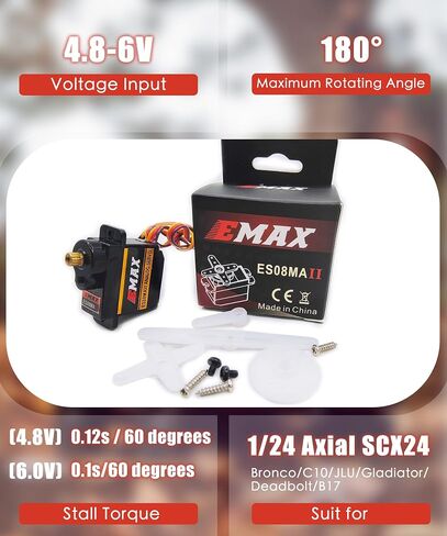RC Servo EMAX Steering Servo with Servo Mount Bracket and Arm and Steering Link Set for RC Car Boat Model Parts Axial SCX24 Upgrade Parts(Red) in Saudi Arabia