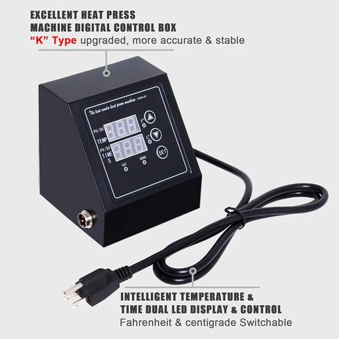 Upgraded Digital Box LED Controller of Heat Press Machine for 12 x 15 Inch K-Type Digital Heat Press Machine, Single Hole Heat Press Machine Temperature Control Box for T-Shirts/Mug/Plate/Cap in Kuwait