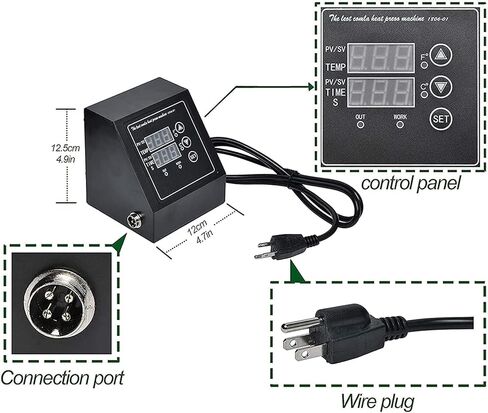 Upgraded Digital Box LED Controller of Heat Press Machine for 12 x 15 Inch K-Type Digital Heat Press Machine, Single Hole Heat Press Machine Temperature Control Box for T-Shirts/Mug/Plate/Cap in Kuwait