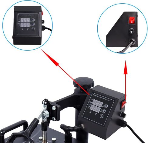 Upgraded Digital Box LED Controller of Heat Press Machine for 12 x 15 Inch K-Type Digital Heat Press Machine, Single Hole Heat Press Machine Temperature Control Box for T-Shirts/Mug/Plate/Cap in Kuwait