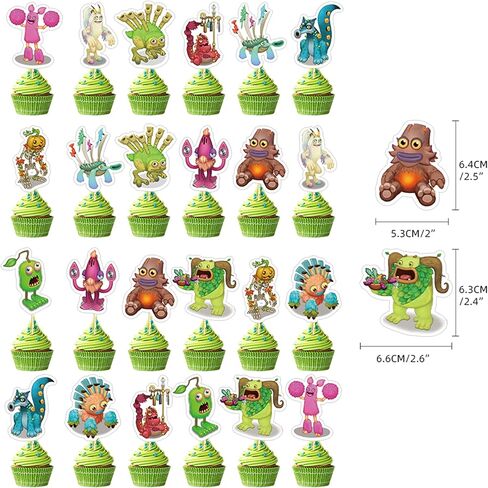 زينة حفلات عيد الميلاد ماي سينغ مونسترز تتضمن لافتة عيد ميلاد سعيد وبالونات وزينة للكب كيك وحوش الغناء in Kuwait