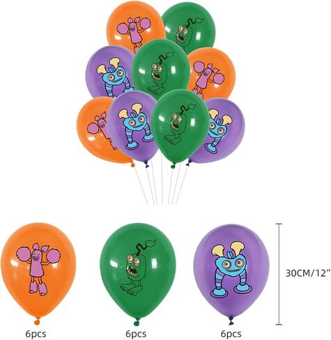 زينة حفلات عيد الميلاد ماي سينغ مونسترز تتضمن لافتة عيد ميلاد سعيد وبالونات وزينة للكب كيك وحوش الغناء in Kuwait