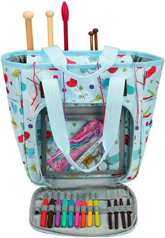 اكسيرت حقيبة تخزين الغزل والخياطة والتطريز وحقيبة اليد وخطافات الكروشيه وابر الحياكة ومنظم الملحقات in Kuwait