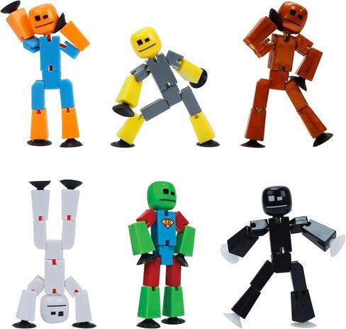 مجموعة Zing Stikbot المكونة من 6 قطع، مجموعة من 6 شخصيات مجسمة قابلة للجمع من Stikbot، إنشاء رسوم متحركة لإيقاف الحركة (قد تختلف الأنماط) in Saudi Arabia
