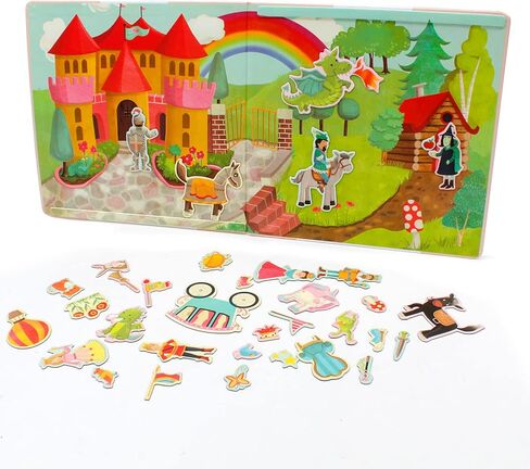 Kids Magnetic Playset Refrigerator Magnets, Wishing Wood & Kingdom for Todder Magnet Toy Magnetic Play Sticker 2 Books Cardboard in Kuwait