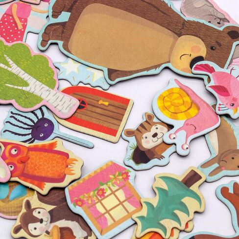 Kids Magnetic Playset Refrigerator Magnets, Wishing Wood & Kingdom for Todder Magnet Toy Magnetic Play Sticker 2 Books Cardboard in Kuwait