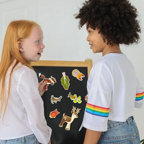 Kids Magnetic Playset Refrigerator Magnets, Wishing Wood & Kingdom for Todder Magnet Toy Magnetic Play Sticker 2 Books Cardboard in Kuwait