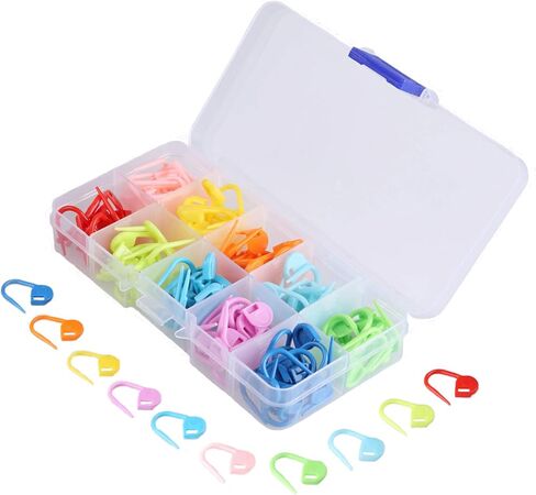 E-Uli 150 قطعة علامات الغرز الغرز الغرز الغرز الغرز الغرز الغرز العداد الحياكة الكروشيه إبرة كليب مع صندوق المقصورة in Kuwait