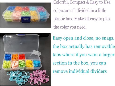 E-Uli 150 قطعة علامات الغرز الغرز الغرز الغرز الغرز الغرز الغرز العداد الحياكة الكروشيه إبرة كليب مع صندوق المقصورة in Kuwait