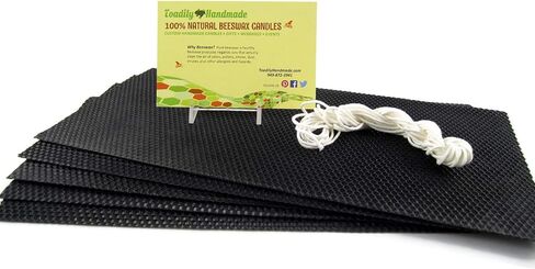 Make Your Own Beeswax Candle Starter Kit - Includes 5 Full Size 100% Beeswax Honeycomb Sheets in Red and Approx. 6 Yards of Cotton Wick. Each Beeswax Sheet Measures Approx. 8" x 16 1/4". in Saudi Arabia