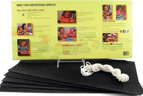 Make Your Own Beeswax Candle Starter Kit - Includes 5 Full Size 100% Beeswax Honeycomb Sheets in Red and Approx. 6 Yards of Cotton Wick. Each Beeswax Sheet Measures Approx. 8" x 16 1/4". in Saudi Arabia
