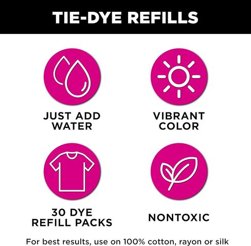 Tulip One-Step Tie-Dye Refills, Color Wheel, Permanent Fabric Dye, 30 Pack in Kuwait