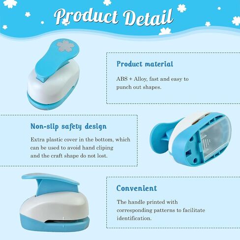 ECOHU Flower Hole Punch for Paper Crafts, 1.5-Inch Across, Cherry Blossoms Punch Cutter, Lever Punch, Flower Shape for Card Making, Scrapbooking, DIY Arts in Kuwait