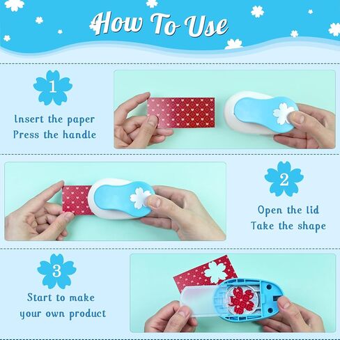 ECOHU Flower Hole Punch for Paper Crafts, 1.5-Inch Across, Cherry Blossoms Punch Cutter, Lever Punch, Flower Shape for Card Making, Scrapbooking, DIY Arts in Kuwait