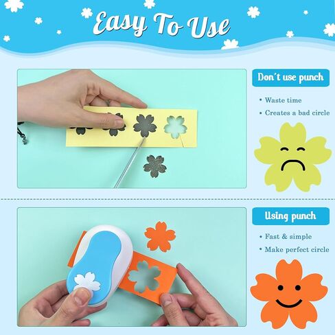 ECOHU Flower Hole Punch for Paper Crafts, 1.5-Inch Across, Cherry Blossoms Punch Cutter, Lever Punch, Flower Shape for Card Making, Scrapbooking, DIY Arts in Kuwait
