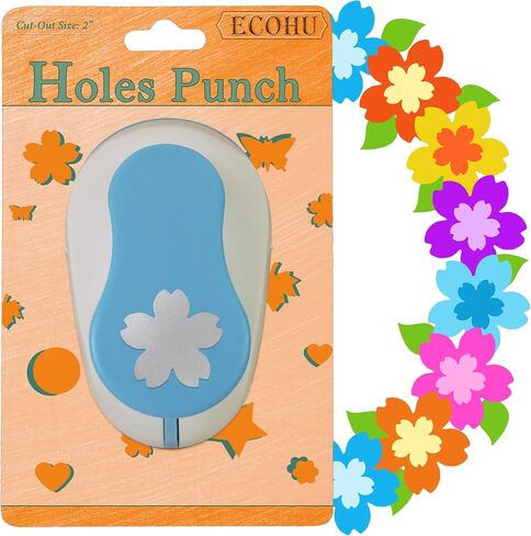 ECOHU Flower Hole Punch for Paper Crafts, 1.5-Inch Across, Cherry Blossoms Punch Cutter, Lever Punch, Flower Shape for Card Making, Scrapbooking, DIY Arts in Kuwait
