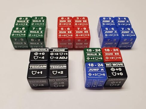 20x نرد معدل لإحصائيات Battletech / قفز المشي والجري المرمز بالألوان ونرد الحركة الخاصة in Kuwait