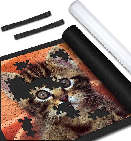 سجادة أحجية الصور المقطوعة قابلة للطي - 1500 1000 500 قطعة من اللباد الأسود غير القابل للانزلاق، هدايا لوحة الألغاز الكبيرة للبالغين والأطفال، حقيبة تخزين أنبوبية مضخة غراء قابلة للنفخ، غطاء حافظة سهل النقل in Kuwait